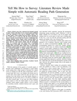Tell Me How to Survey: Literature Review Made Simple with Automatic
  Reading Path Generation