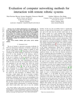 Evaluation of computer networking methods for interaction with remote
  robotic systems