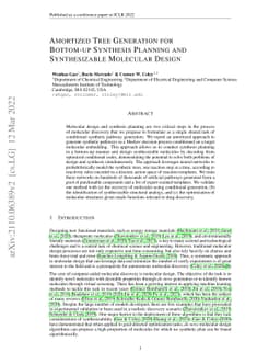 Amortized Tree Generation for Bottom-up Synthesis Planning and
  Synthesizable Molecular Design
