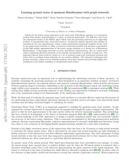 Learning ground states of quantum Hamiltonians with graph networks