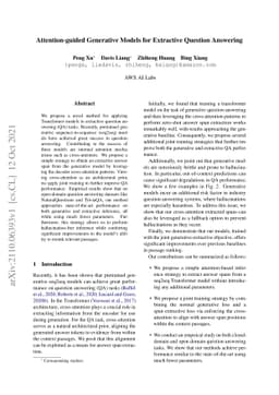 Attention-guided Generative Models for Extractive Question Answering