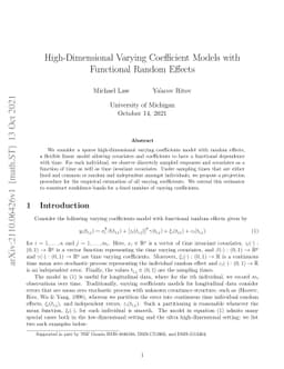 High-Dimensional Varying Coefficient Models with Functional Random
  Effects