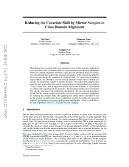 Reducing the Covariate Shift by Mirror Samples in Cross Domain Alignment