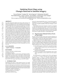 Updating Street Maps using Changes Detected in Satellite Imagery