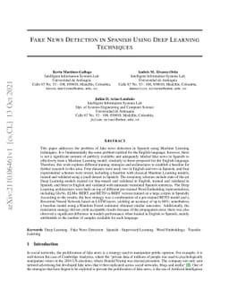 Fake News Detection in Spanish Using Deep Learning Techniques