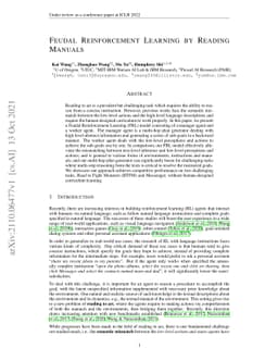 Feudal Reinforcement Learning by Reading Manuals
