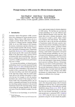 Prompt-tuning in ASR systems for efficient domain-adaptation