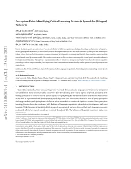Perception Point: Identifying Critical Learning Periods in Speech for
  Bilingual Networks