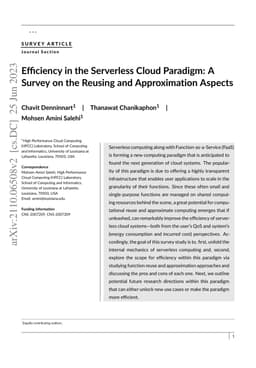 Efficiency in the Serverless Cloud Paradigm: A Survey on the Reusing and
  Approximation Aspects