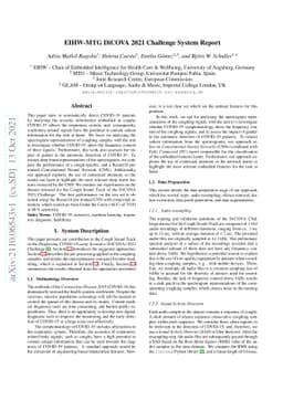 EIHW-MTG DiCOVA 2021 Challenge System Report