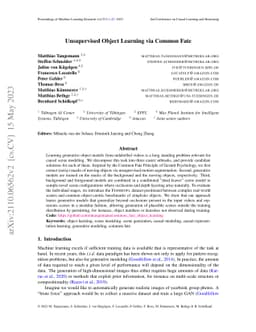 Unsupervised Object Learning via Common Fate