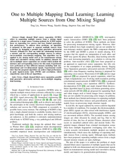 One to Multiple Mapping Dual Learning: Learning Multiple Sources from
  One Mixed Signal