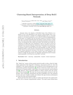 Clustering-Based Interpretation of Deep ReLU Network