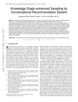 Knowledge Graph-enhanced Sampling for Conversational Recommender System