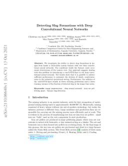 Detecting Slag Formations with Deep Convolutional Neural Networks