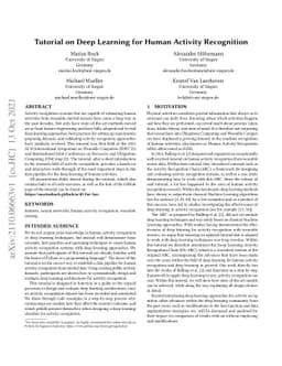 Tutorial on Deep Learning for Human Activity Recognition
