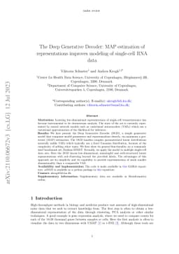 The Deep Generative Decoder: MAP estimation of representations improves
  modeling of single-cell RNA data