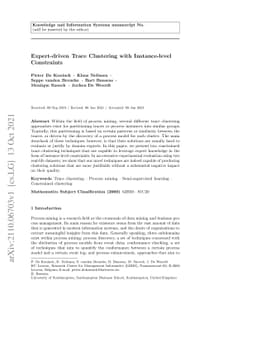 Expert-driven Trace Clustering with Instance-level Constraints