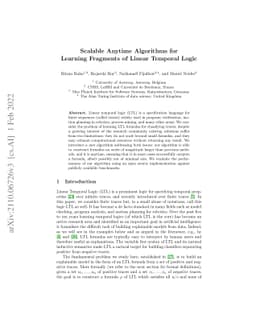 Scalable Anytime Algorithms for Learning Fragments of Linear Temporal
  Logic