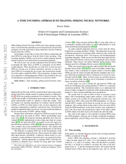 A Time Encoding approach to training Spiking Neural Networks