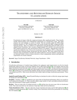 Transform and Bitstream Domain Image Classification