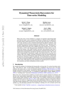 Dynamical Wasserstein Barycenters for Time-series Modeling