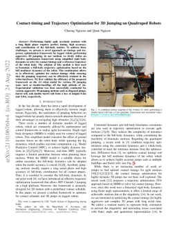 Contact-timing and Trajectory Optimization for 3D Jumping on Quadruped
  Robots