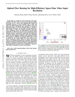 Optical Flow Reusing for High-Efficiency Space-Time Video Super
  Resolution