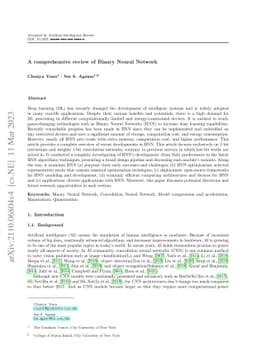 A comprehensive review of Binary Neural Network