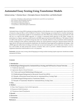 Automated Essay Scoring Using Transformer Models