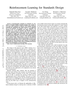 Reinforcement Learning for Standards Design