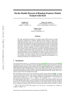 On the Double Descent of Random Features Models Trained with SGD