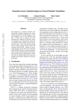 Semantics-aware Attention Improves Neural Machine Translation