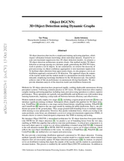 Object DGCNN: 3D Object Detection using Dynamic Graphs