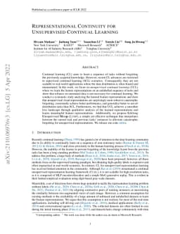 Representational Continuity for Unsupervised Continual Learning