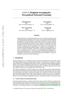 WAFFLE: Weighted Averaging for Personalized Federated Learning