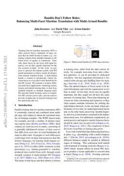 Bandits Don't Follow Rules: Balancing Multi-Facet Machine Translation
  with Multi-Armed Bandits