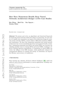 How Does Momentum Benefit Deep Neural Networks Architecture Design? A
  Few Case Studies