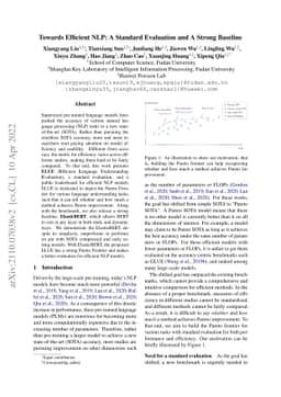 Towards Efficient NLP: A Standard Evaluation and A Strong Baseline