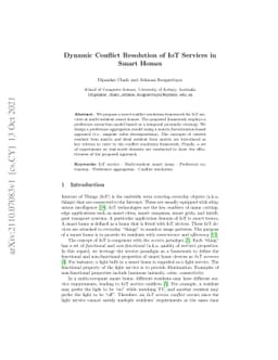 Dynamic Conflict Resolution of IoT Services in Smart Homes