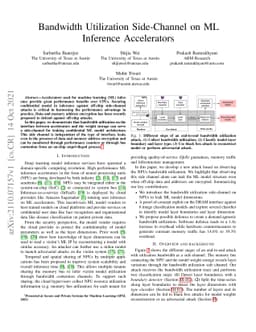 Bandwidth Utilization Side-Channel on ML Inference Accelerators