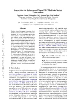 Interpreting the Robustness of Neural NLP Models to Textual
  Perturbations