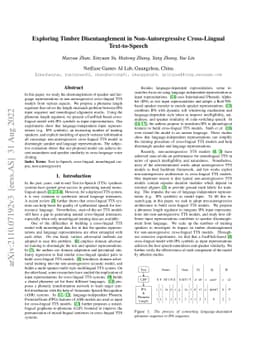 Exploring Timbre Disentanglement in Non-Autoregressive Cross-Lingual
  Text-to-Speech