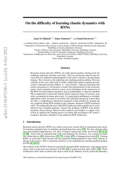 On the difficulty of learning chaotic dynamics with RNNs