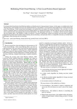 Rethinking Point Cloud Filtering: A Non-Local Position Based Approach