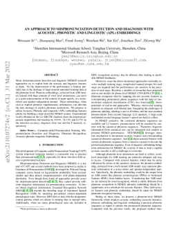 An Approach to Mispronunciation Detection and Diagnosis with Acoustic,
  Phonetic and Linguistic (APL) Embeddings