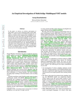 An Empirical Investigation of Multi-bridge Multilingual NMT models
