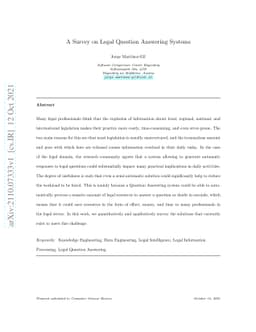 A Survey on Legal Question Answering Systems