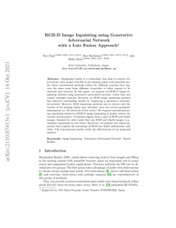 RGB-D Image Inpainting Using Generative Adversarial Network with a Late
  Fusion Approach