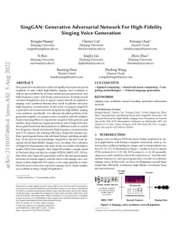 SingGAN: Generative Adversarial Network For High-Fidelity Singing Voice
  Generation